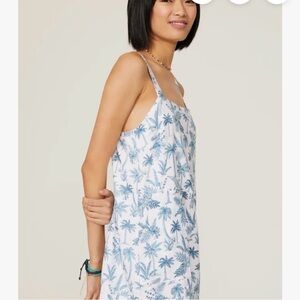 Show Me Your MuMu Palm Print Jumpsuit in Blue and White